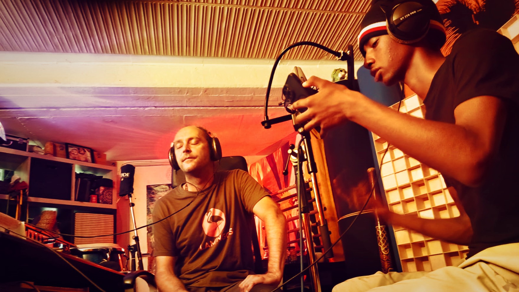 Aufnahme-Session im mobilen Tonstudio